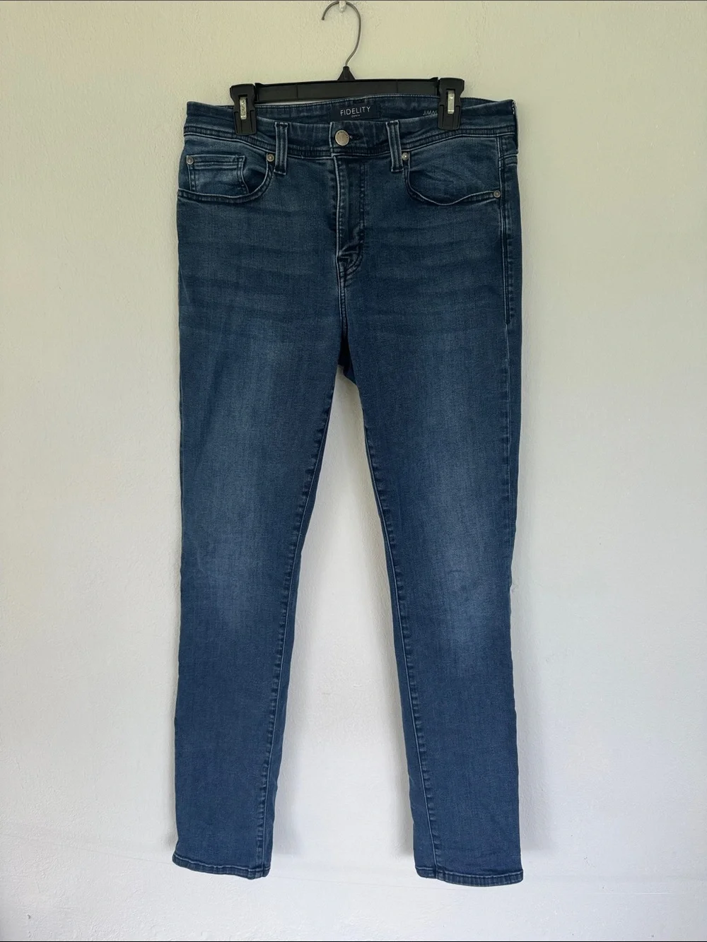 Fidelity Denim Jimmy Royalton dark wash cotton stretch slim fit jeans size 34